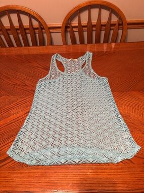 Miken Swim Light Blue Crochet Tank